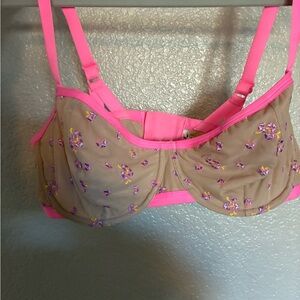 Floral Embroidered Unlined Balconette Bra